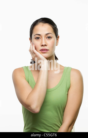 Junge Frau und traurig Stockfoto