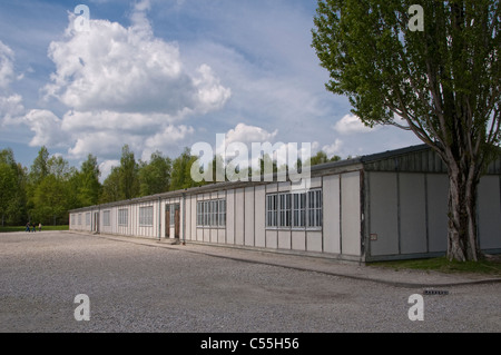 Ein Gefangenenbarackgebäude im Konzentrationslager DachauDeutschland, Bayern, Deutschland Stockfoto