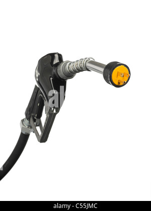 Gas-Pumpe-Düse mit elektrischer Anschluss auf den Ende-Ausschnitt Stockfoto