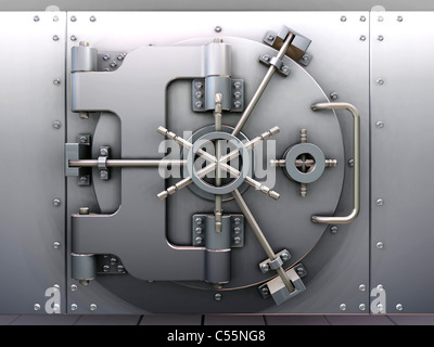 3D Rendern von einem Banktresor Stockfoto