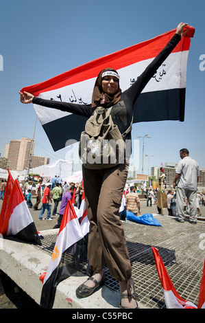 Am 8. Juli 2011 forderten viele Organisationen großen Demonstrationen in Ägypten, die Forderungen der Revolution wieder durchzusetzen. Stockfoto