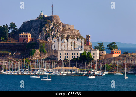 Alte Festung am Eingang zur Stadt Korfu (Kerkyra), Korfu Griechenland Stockfoto