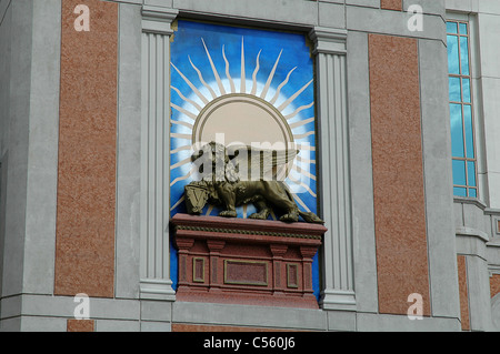 Der Löwe von San Marco schmückt das äußere des Venetian Hotel und Casino in Las Vegas, Nevada. Stockfoto