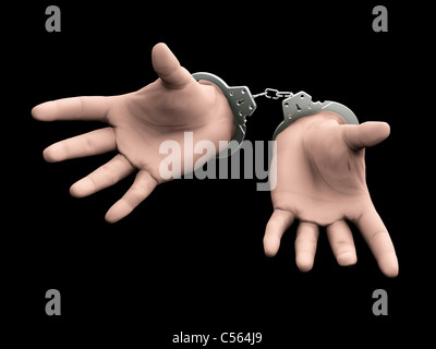 3D Render gefesselten Hände Stockfoto