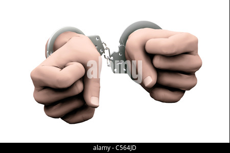 3D Render gefesselten Hände Stockfoto