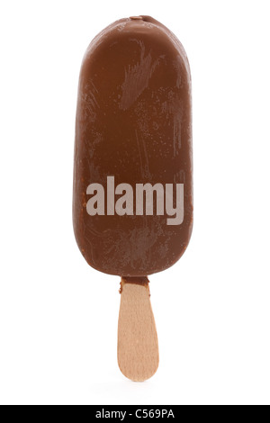 Schoko-Eis isoliert auf weiss Stockfoto