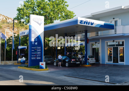 Griechischen Tankstelle Stockfoto