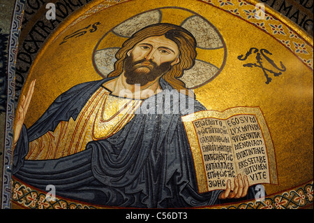 Mosaik in der Cappella Palatina in den Palazzo dei Normani in Palermo Stockfoto