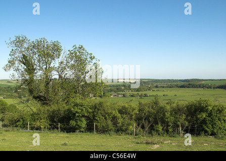 Eine Ansicht Süd über den Arun-Tal von nahe dem Dorf von Houghton in West Sussex. Stockfoto