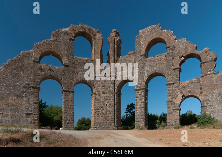 Aspendos Roman Wasserleitungen, Serik, Antalya, Türkei Stockfoto