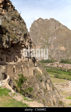 Die historischen Inka Ruinen von Ollantaytambo, Peru Stockfoto