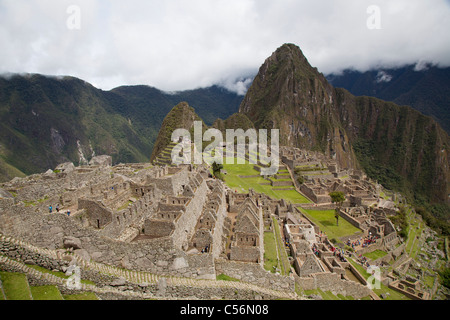 Weitwinkel-Blick auf Machu Picchu, Peru Stockfoto