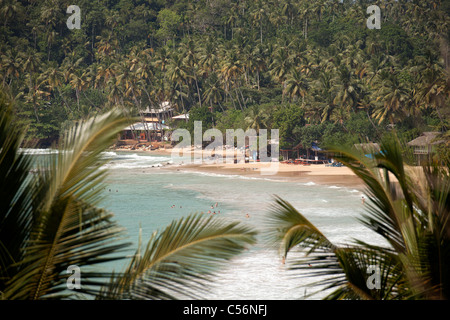 Blick auf den Strand in Mirissa von oben, Sri Lanka Stockfoto