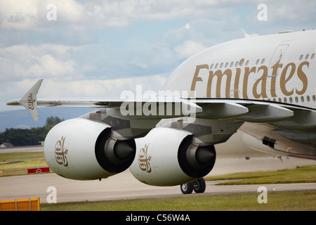 Emirates Airlines Airbus A380 super-Jumbo Manchester Airport Stockfoto