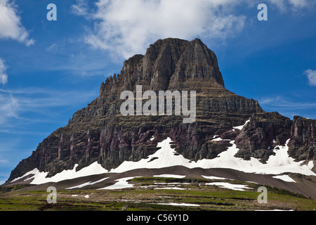 Clements Berg am Logan Pass im Glacier Nationalpark in Montana. Diese Szene gehört zu den Abbildungen der Unterschrift des Glacier NP. Stockfoto