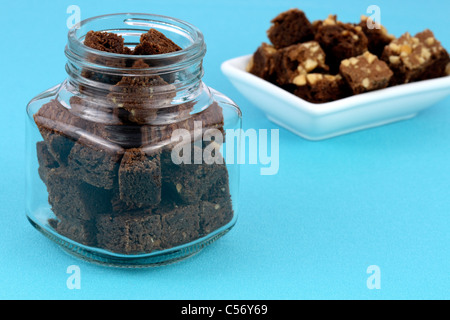 frische herrlich feucht Brownies mit einem tief fudgy Schokoladenaroma Stockfoto