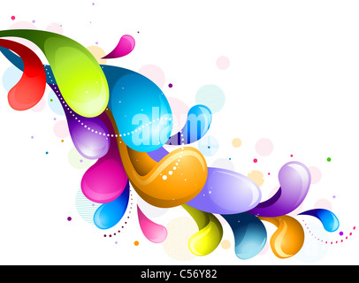 Abstrakte regenbogenfarbenen wirbelt Design vor weißem Hintergrund Stockfoto