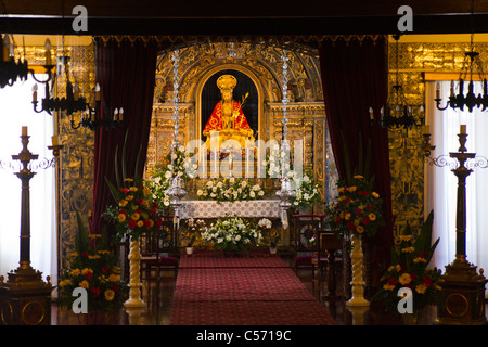 Santo Cristo Dos Milagres in einer Kirche in Ponta Delgada, Azoren, Portugal Stockfoto