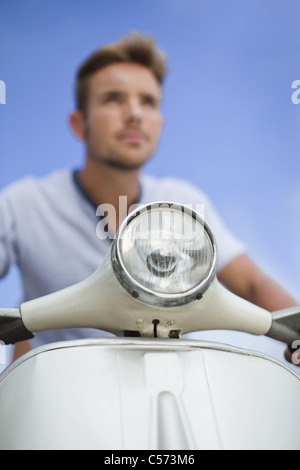 Nahaufnahme von Roller Scheinwerfer Stockfoto