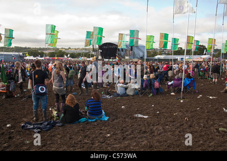 Zweite Stufe-Arena auf dem Glastonbury Festival 2011. Stockfoto