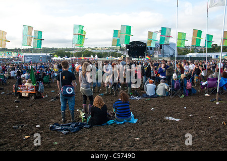 Zweite Stufe-Arena auf dem Glastonbury Festival 2011. Stockfoto