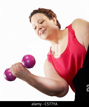 Große Frau Gewichtheben Stockfoto