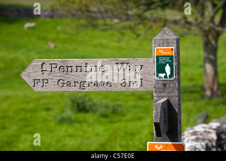 Pennine Wege-Schild Stockfoto