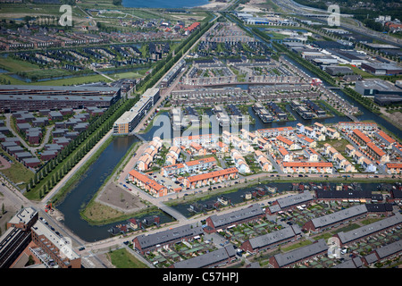 Niederlande, Utrecht, moderne Wohnhaus Bau. Luft. Stockfoto