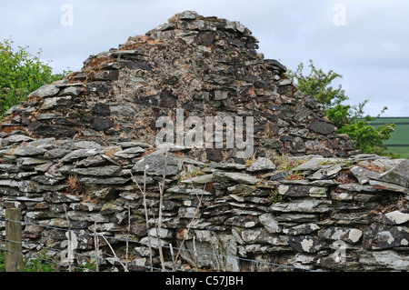Ruinen eines alten Linhay auf einem Bauernhof North Devon. Stockfoto