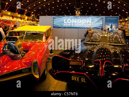 London Film & Comic-Con 2011: Batmobiles Stockfoto