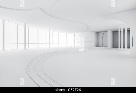 Abstrakte leer moderne Apartment Interior 3D Render Stockfoto