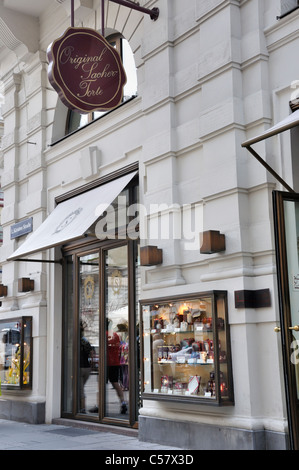 Sacher Torte Kuchen shop Kaerntner Strasse, Wien, Österreich, Europa Stockfoto