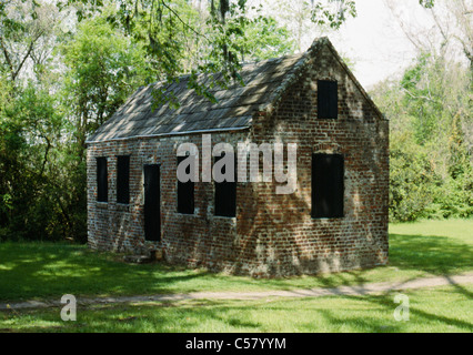 Slave Kabinen, Boone Hall Plantage Anwesen in der Nähe von Charleston, South Carolina. Stockfoto