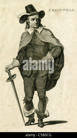 Frühen 1800er Jahren Gravur von Oliver Cromwell. Stockfoto