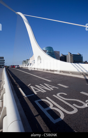 Republik von Irland, Irland, Dublin, Samuel Beckett Bridge, Brücke, Brücken, Fluss Liffey, Santiago Calatrava, Tourismus, Reisen, Stockfoto