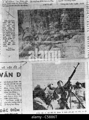 Nordvietnamesen Zeitung Vietnamkrieg kommunistischen Soldaten NVA Armee Stockfoto