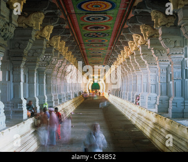 Der Ramanathaswamy Tempel, Rameshwaram Insel, Indien Stockfoto