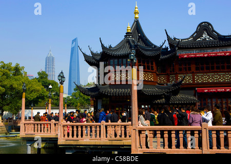 Shanghai Yuyuan Garten, China, Asien, Stadt, b, s von Wohnungen, Hochhäuser, Park, Personen, restaurant Stockfoto