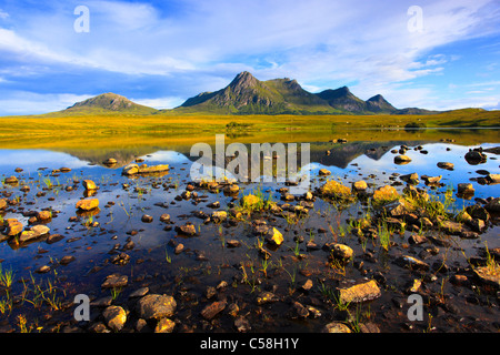 Abend, Abend-Stimmung, Ben Loyal, Berge, Berge, Gewässer, Gipfel, Berggipfel, Great Britain, Highland, Highlands, Sce Stockfoto