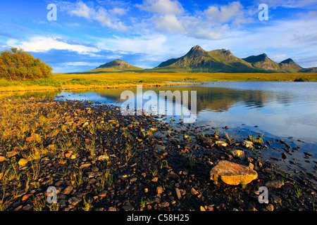 Abend, Abend-Stimmung, Ben Loyal, Berge, Berge, Gewässer, Gipfel, Berggipfel, Great Britain, Highland, Highlands, Sce Stockfoto