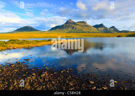 Abend, Abend-Stimmung, Ben Loyal, Berge, Berge, Gewässer, Gipfel, Berggipfel, Great Britain, Highland, Highlands, Sce Stockfoto