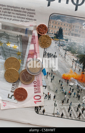 Griechenland, Proteste, finanzielle, Bailout, Krise, Stockfoto