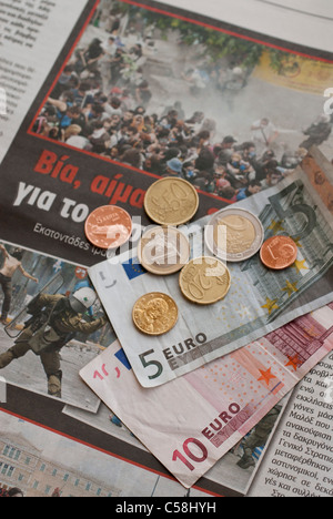 Griechenland, Proteste, finanzielle, Bailout, Krise, Stockfoto