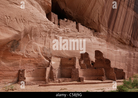 White House Ruinen, Anasazi-Ruinen, South Canyon, Canyon de Chelly National Monument, Arizona, USA, USA, Amerika, Felsen Stockfoto