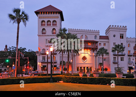 Lightner Museum, Dämmerung, alten Alcazar Hotel, Rathaus, St. Augustine, Florida, USA, USA, Amerika, Stockfoto