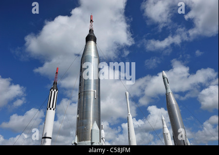 Rocket Garden, Kennedy Space Center, in der Nähe von Titusville, Florida, USA, USA, Amerika, Raketen, Raumfahrt, museum Stockfoto