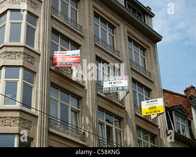 Büroflächen zu vermieten im Zentrum von Antwerpen, Belgien Stockfoto