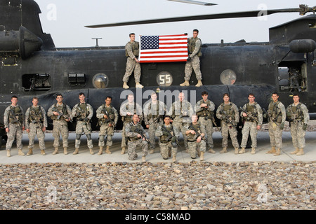 Das 2. Ranger Bataillon während der 2008 Bereitstellung nach Afghanistan. (Staff SGT Petry 2. Reihe, 3. von links). Stockfoto