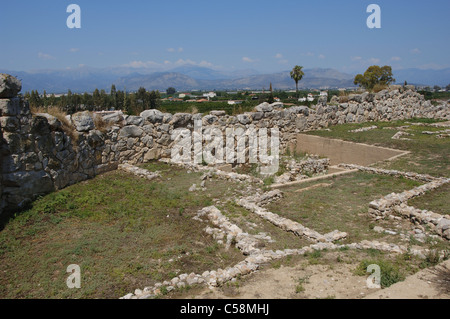 Griechenland. Tiryns. Mykenische Stadt (3. Jahrtausend v. Chr.). Die Ruinen. Peloponnes. Stockfoto