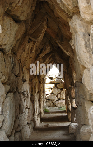 Griechenland. Tiryns. Mykenische Stadt (3. Jahrtausend v. Chr.). Galerie. Peloponnes. Stockfoto